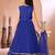 Royal blue embroidered net a line lehenga choli dupatta