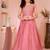 Pink embroidered cotton silk a line lehenga choli dupatta