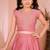 Pink embroidered cotton silk a line lehenga choli dupatta