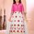 Pink embroidered cotton silk a line lehenga choli dupatta
