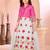 Pink embroidered cotton silk a line lehenga choli dupatta