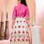 Pink embroidered cotton silk a line lehenga choli dupatta
