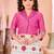 Pink embroidered cotton silk a line lehenga choli dupatta