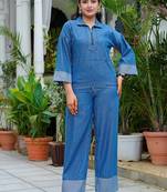 Denim half-zip co-ord