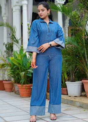 Denim half-zip co-ord 2