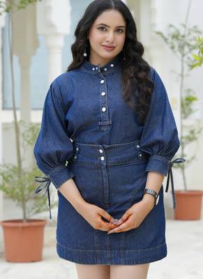 Indigo denim shirt dress 5