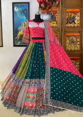 Multicolour Print Navratri Lehenga Choli With Dupatta 2