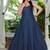 Denim bustier maxi dress
