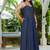 Denim bustier maxi dress