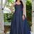 Denim bustier maxi dress