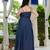 Denim bustier maxi dress