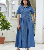 Denim shirt maxi dress