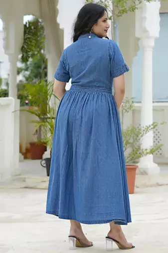 Denim shirt maxi dress