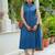 Denim side tie ups midi dress