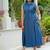 Denim side tie ups midi dress