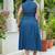 Denim side tie ups midi dress