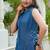 Denim side tie ups midi dress