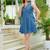 Rhinestones collar denim mini dress