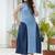 Two-tone denim midi dress