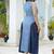 Two-tone denim midi dress