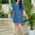 Frayed trim denim shift dress