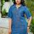 Frayed trim denim shift dress