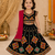 Black kutch work embroidered cotton mirrorwork chaniya choli set with dupatta