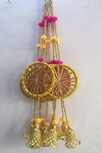 handmade hanging decorative door toran tassel religious home temple decorations (pack of 4)