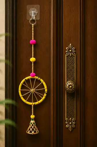 handmade hanging decorative door toran tassel religious home temple decorations (pack of 4)