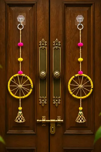 handmade hanging decorative door toran tassel religious home temple decorations (pack of 4)