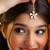 White pink beaded pearl drop maang tikka