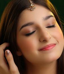 Grey stone floral maang tikka