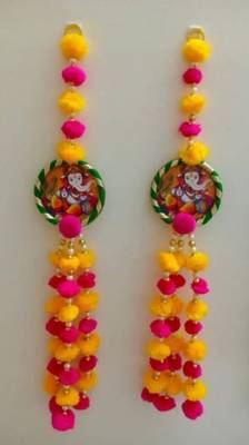 handmade ganesh ji pompom door hanging decorative home entrance pooja room festive decor (pack of 4) 1