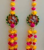 handmade ganesh ji pompom door hanging decorative home entrance pooja room festive decor (pack of 4)