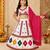 White kutch work embroidered cotton mirrorwork chaniya choli set with dupatta