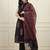 Yufta black cotton pintuck a line style kurta pant dupatta set