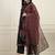 Yufta black cotton pintuck a line style kurta pant dupatta set