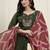 Yufta green mal chanderi lining kurta dupatta pant set