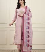 pink mal chanderi lining kurta dupatta pant set