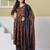 navy blue anarkali cotton floral maternity wear kurta trouser dupatta set
