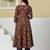 navy blue anarkali cotton floral maternity wear kurta trouser dupatta set