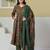 Yufta green anarkali pure cotton floral maternity wear kurta trouser dupatta set