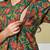 Yufta green anarkali pure cotton floral maternity wear kurta trouser dupatta set