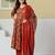 red anarkali cotton floral maternity wear kurta trouser dupatta set