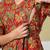red anarkali cotton floral maternity wear kurta trouser dupatta set