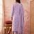 Yufta lavender cotton floral print anarkali kurta dupatta pant set