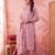 pink cotton floral print anarkali kurta dupatta pant set