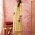 yellow cotton floral print anarkali kurta dupatta pant set