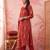 rust cotton kantha work sequins work anarkali kurta dupatta pant set