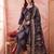 Yufta black straight pure cotton kantha work kurta trouser dupatta set